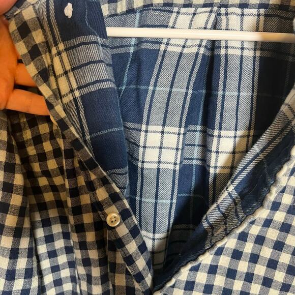 Ralph Lauren Soft Cotton Navy Gingham Long Sleeve Button Down Shirt Large Preppy - Picture 8 of 8